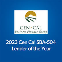 2023 Cen Cal SBA-504 Lender of the Year Award