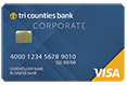 A navy blue colored business credit card