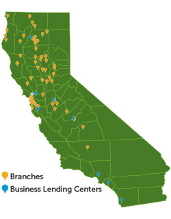 Map of California with office locations