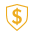 Shield with money symbol