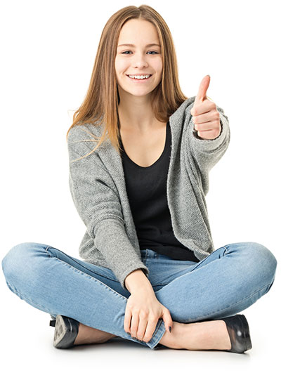 Smiling teenage girl