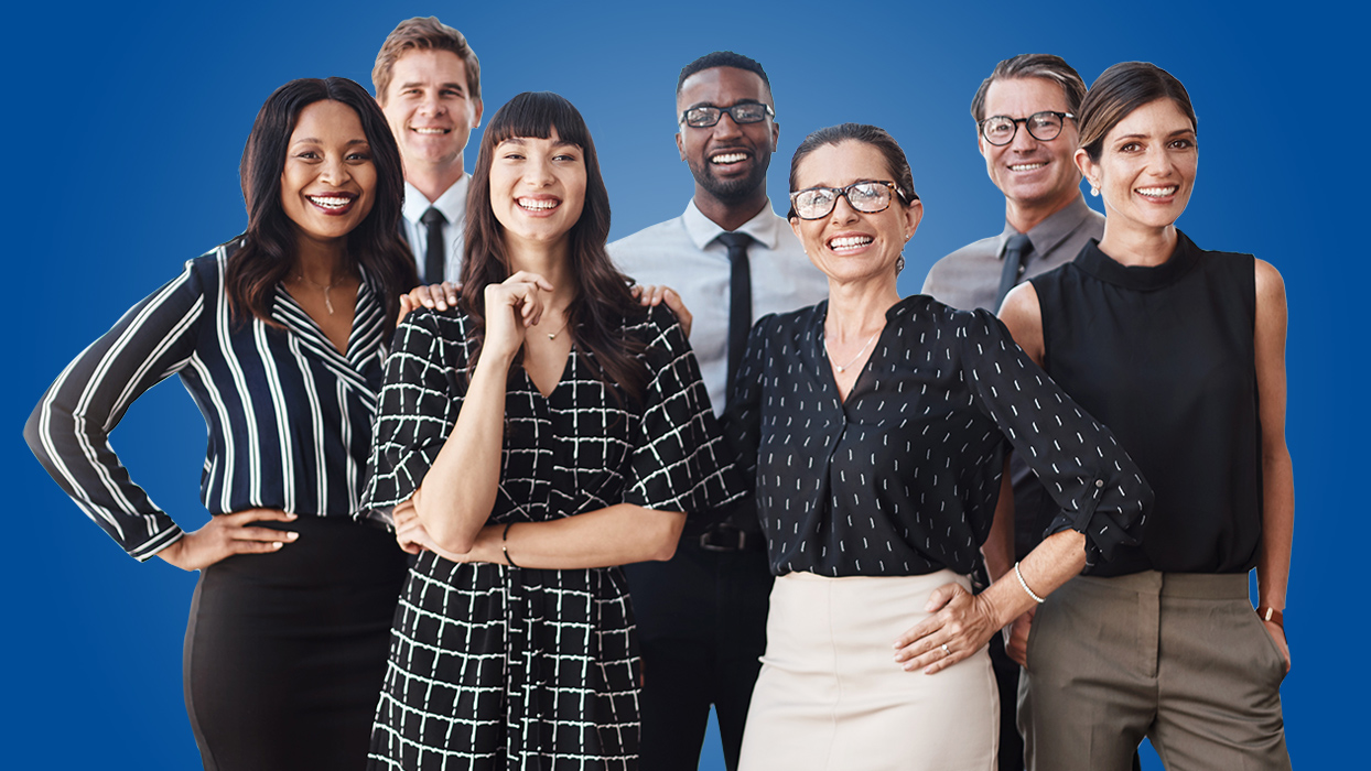 Team of people smiling
