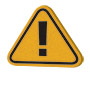 A yellow triangle shaped alert sign with exclamation point on it