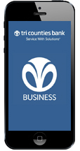 Mobile device with TRi Counties Bank App