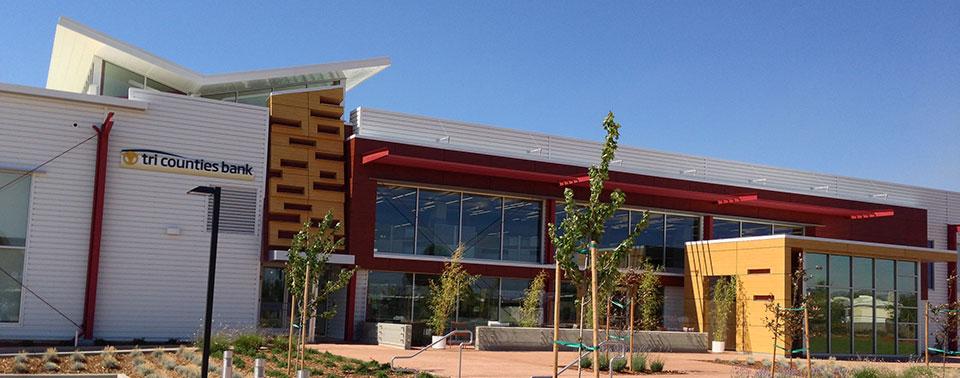 Outside the Chico airport complex campus building